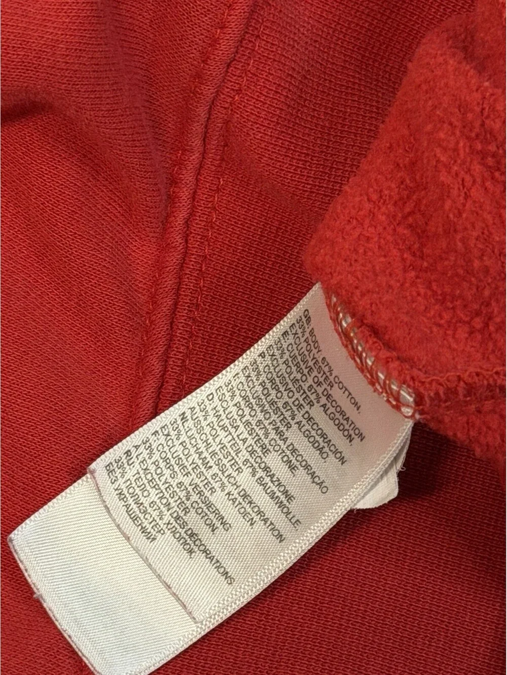 The North Face Men’s Small Red Pullover Hoodie Topographic Logo Graphic.